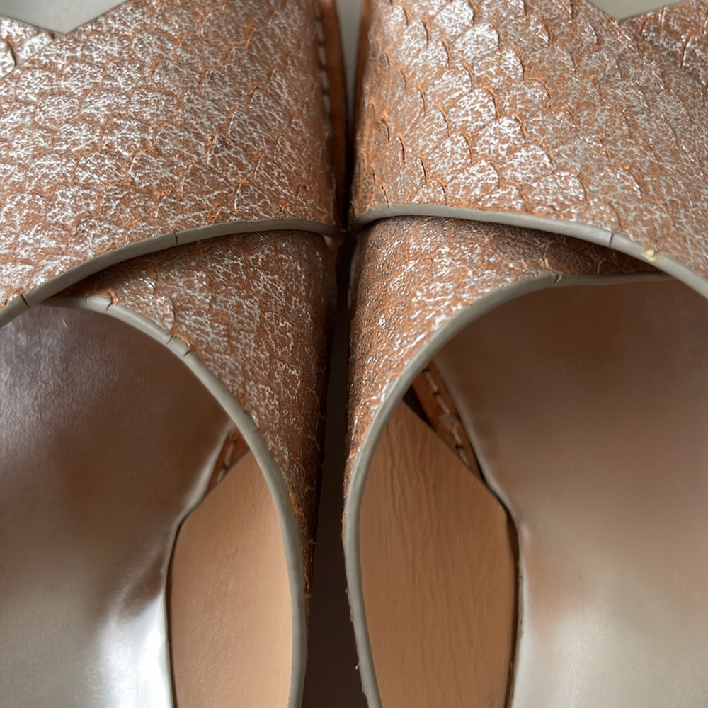 Belle by Sigerson Morrison Cork Wedge Brown Sandals - Picture 6 of 6